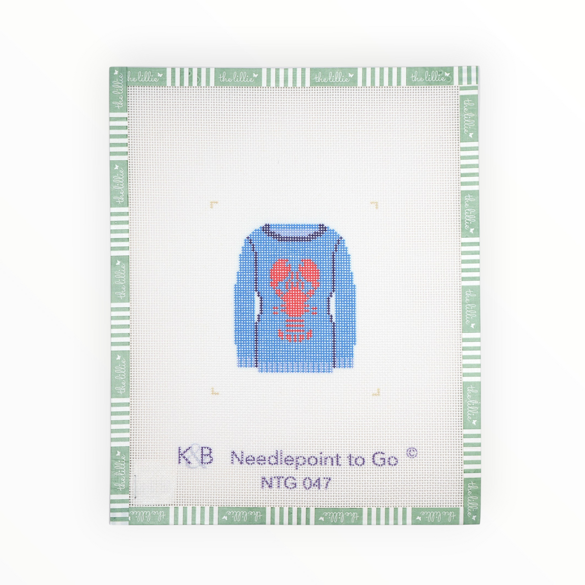 Preppy Sweater needlepoint canvas by Needlepoint To Go