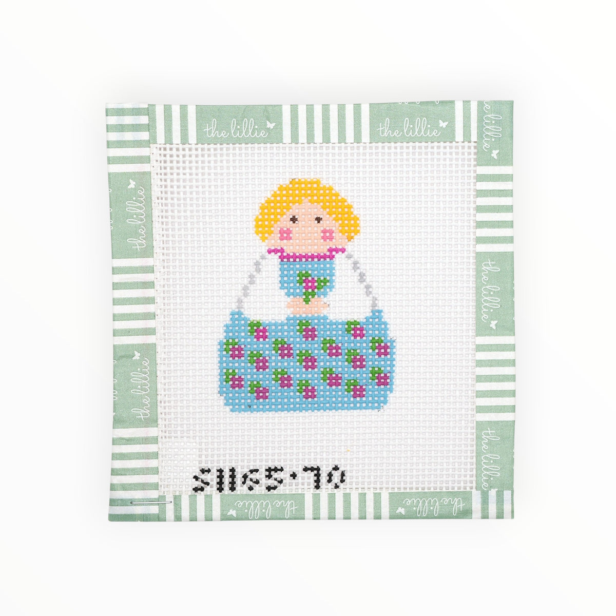 Rosebud Angel needlepoint canvas by KCN Designers