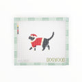 Santa Black Cat needlepoint canvas by Dogwood Needlepoint