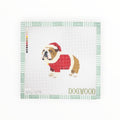 Santa Bulldog needlepoint canvas by Dogwood Needlepoint