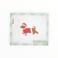 Santa Dachshund needlepoint canvas by Dogwood Needlepoint