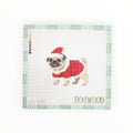 Santa Pug needlepoint canvas by Dogwood Needlepoint