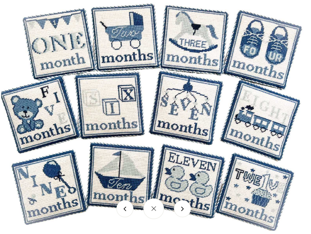 Monthly Milestone Cards – Blue | Needlepoint Canvas