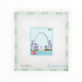 St Louis Travel Stamp needlepoint canvas by Stitch Style
