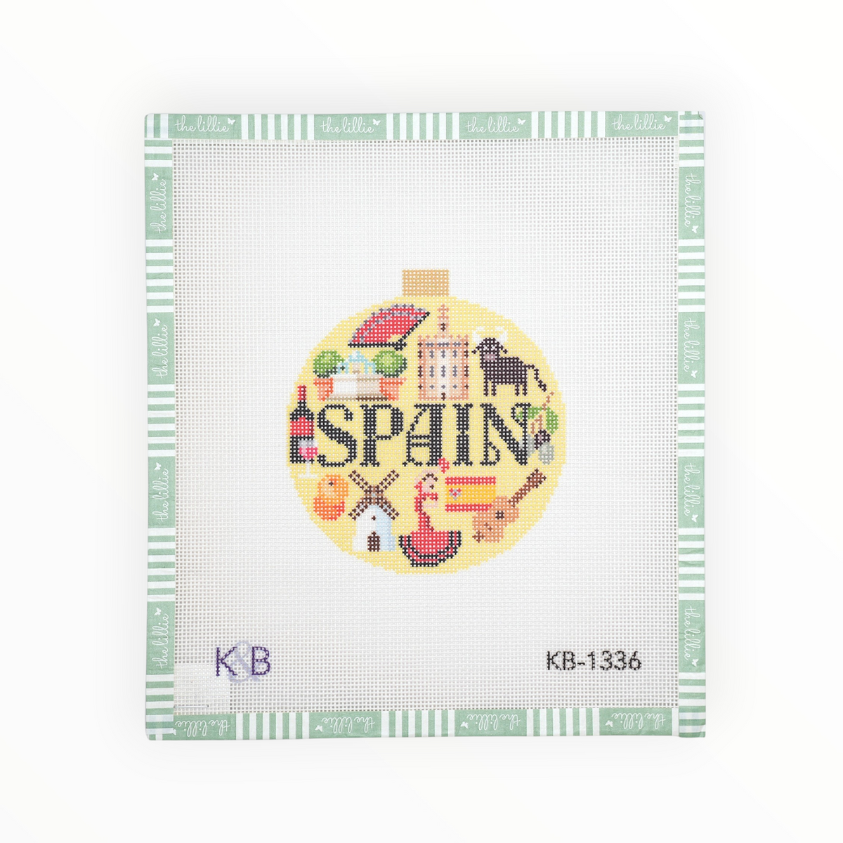 Travel Round - Spain needlepoint canvas by Bradley Needlepoint Company
