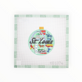 Travel Round – St. Louis needlepoint canvas by Bradley Needlepoint Company