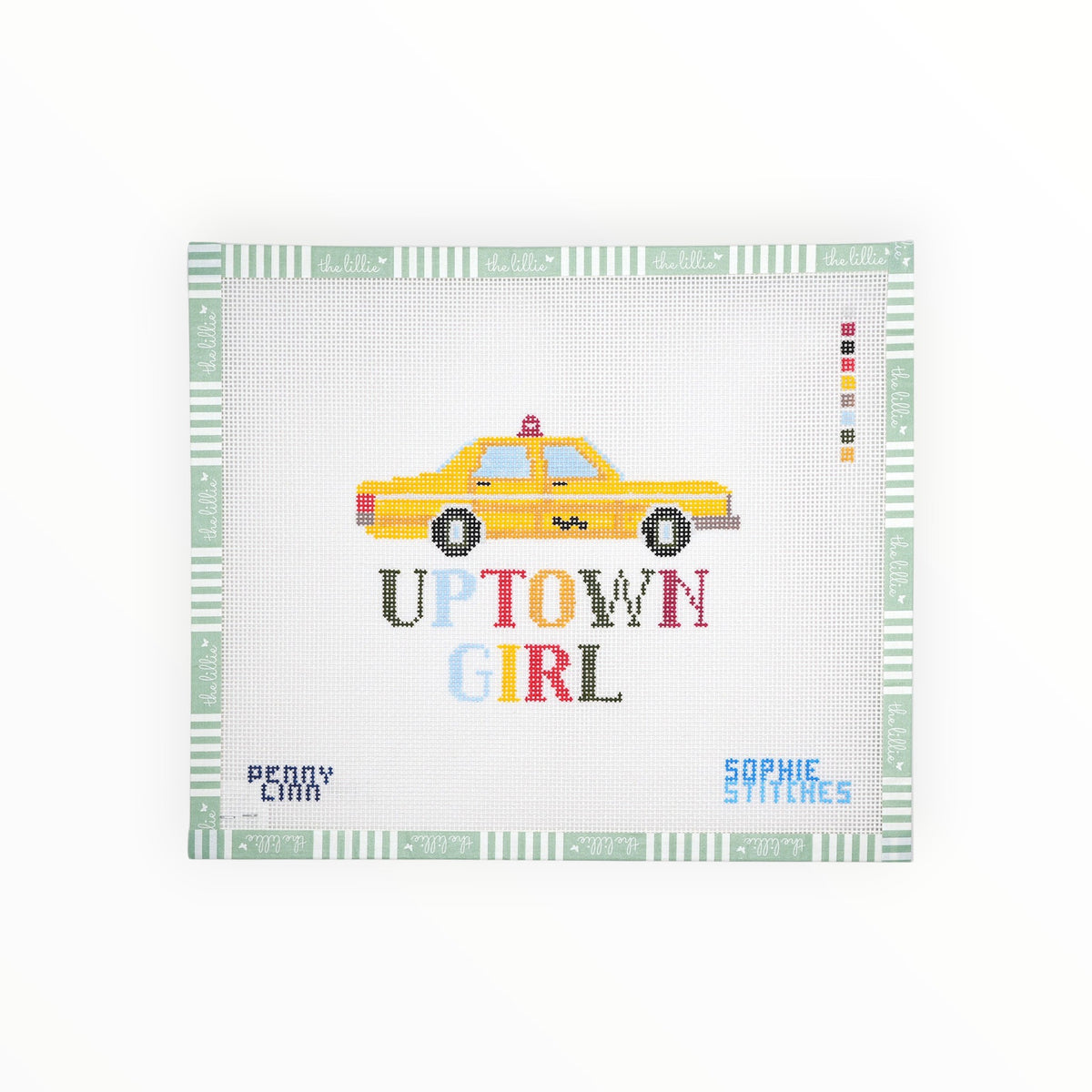 Uptown Girl needlepoint canvas by Sophie Stitches