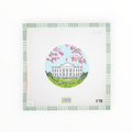 White House with Cherry Blossoms Ornament needlepoint canvas by Susan Battle Needlepoint