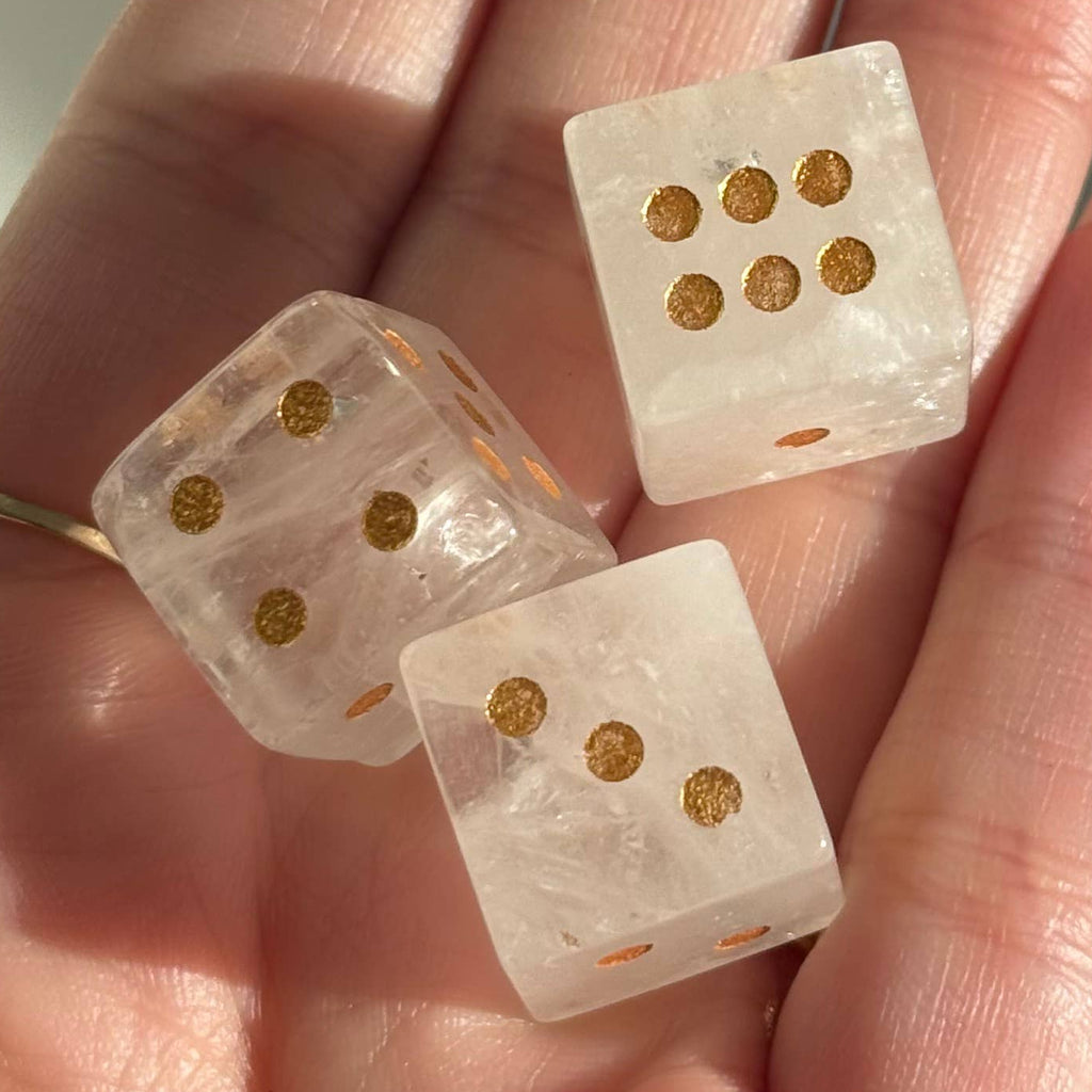 The Lillie Crystal Dice Set - Clear Quartz