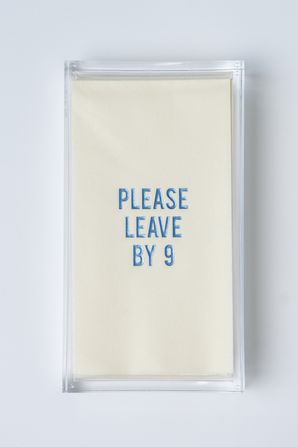 "Please Leave by 9" Disposable Linen-like Guest Towels