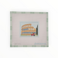 Rome Colosseum Travel Stamp needlepoint canvas by Stitch Style, 18 mesh