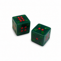 Dear Santa Christmas Dice by Anders Ruff Design Co. with green holly dice and red holly berry pips