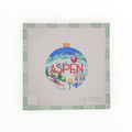 Ski Resorts – Aspen needlepoint canvas by Bradley Needlepoint Company, 18 mesh