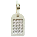 White Pebbled Self Finishing Luggage Tag