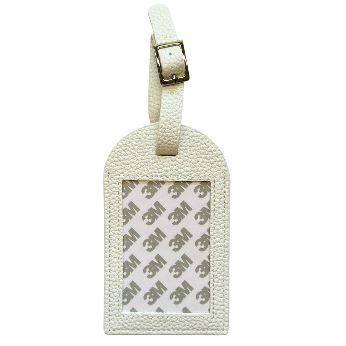 White Pebbled Self Finishing Luggage Tag