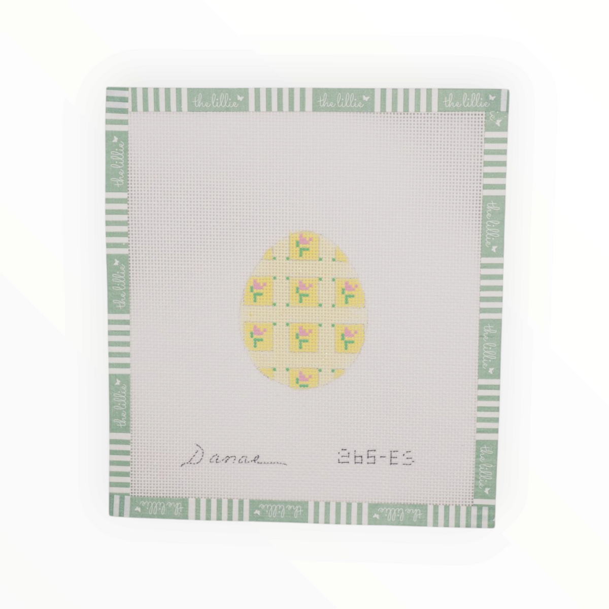 Danae Yellow Floral Egg | Needlepoint Canvas