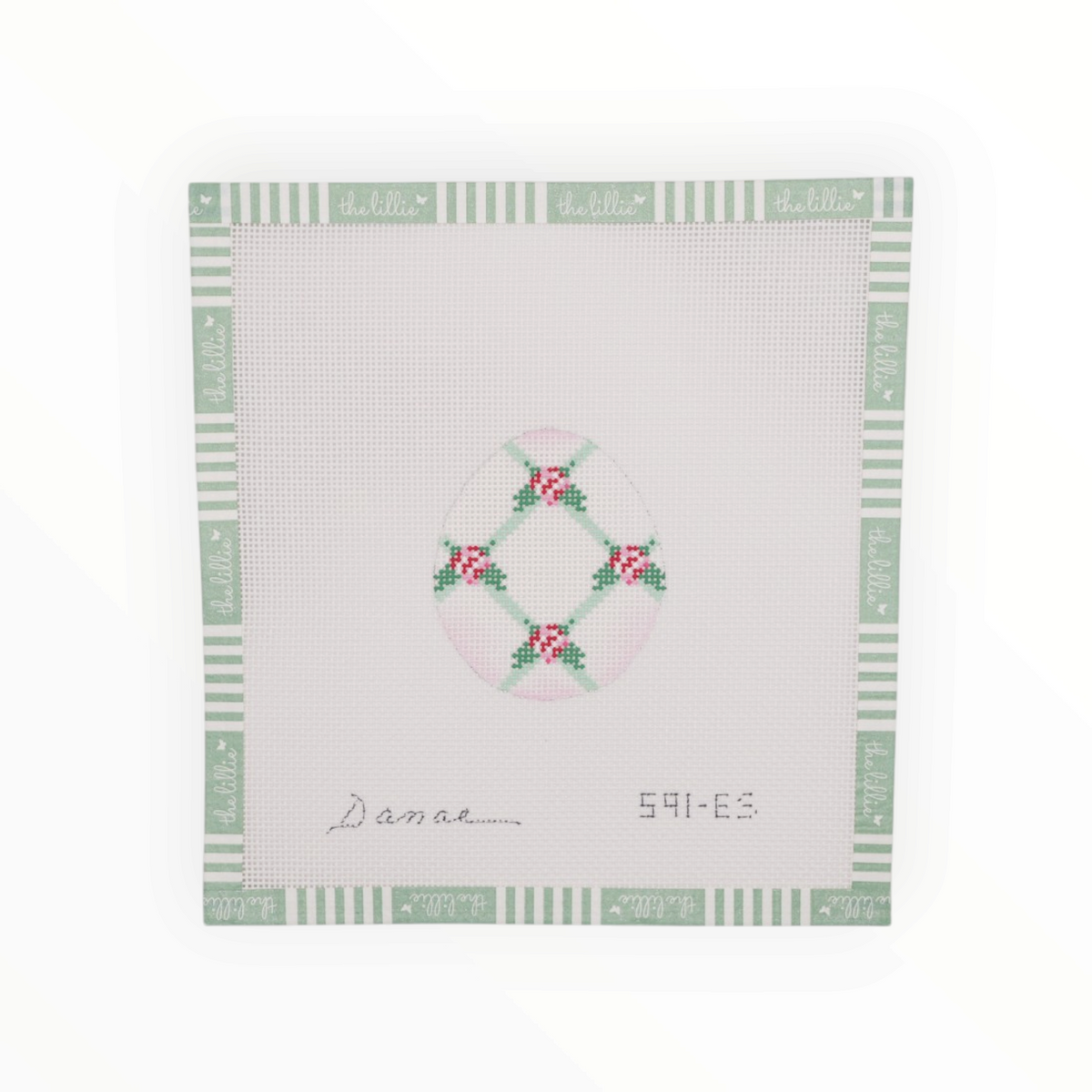 Danae Rose Bud Egg | Needlepoint Canvas