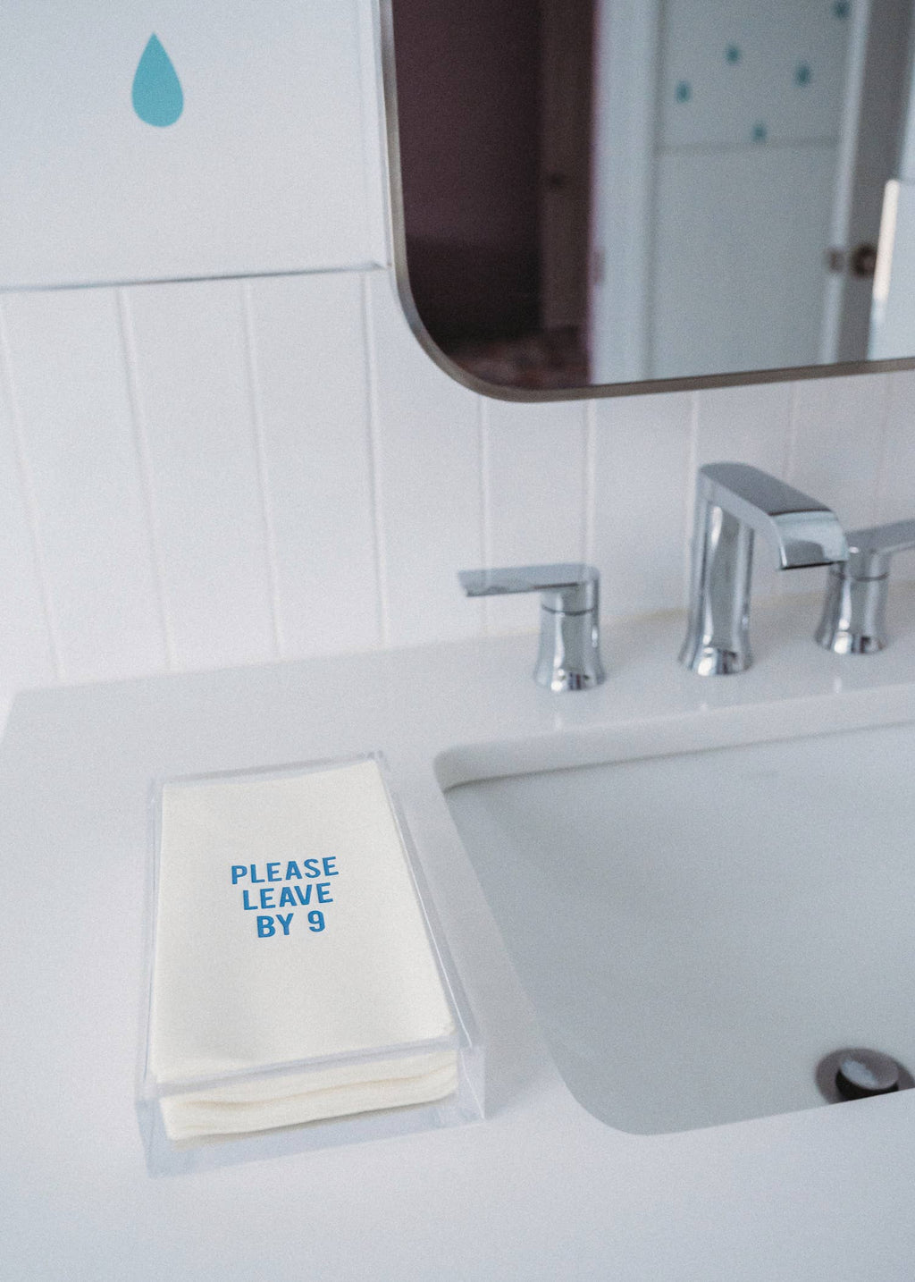 "Please Leave by 9" Disposable Linen-like Guest Towels
