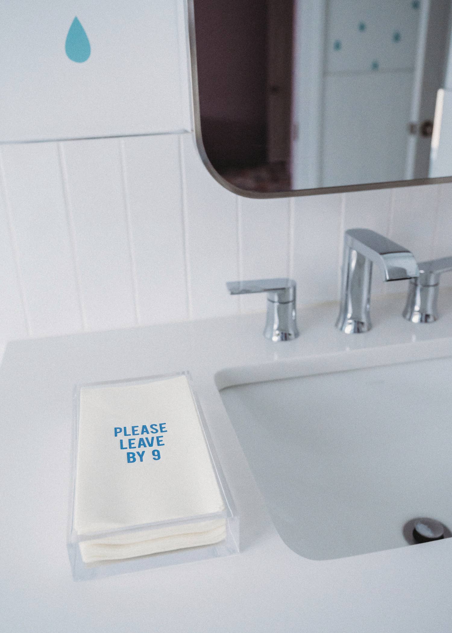 "Please Leave by 9" Disposable Linen-like Guest Towels