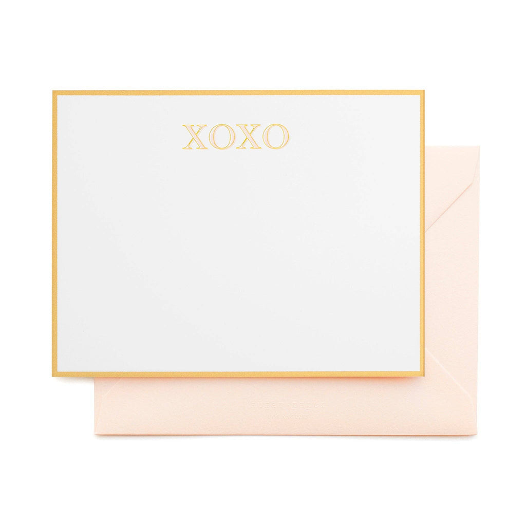 Pink XOXO Letterpress Note Set