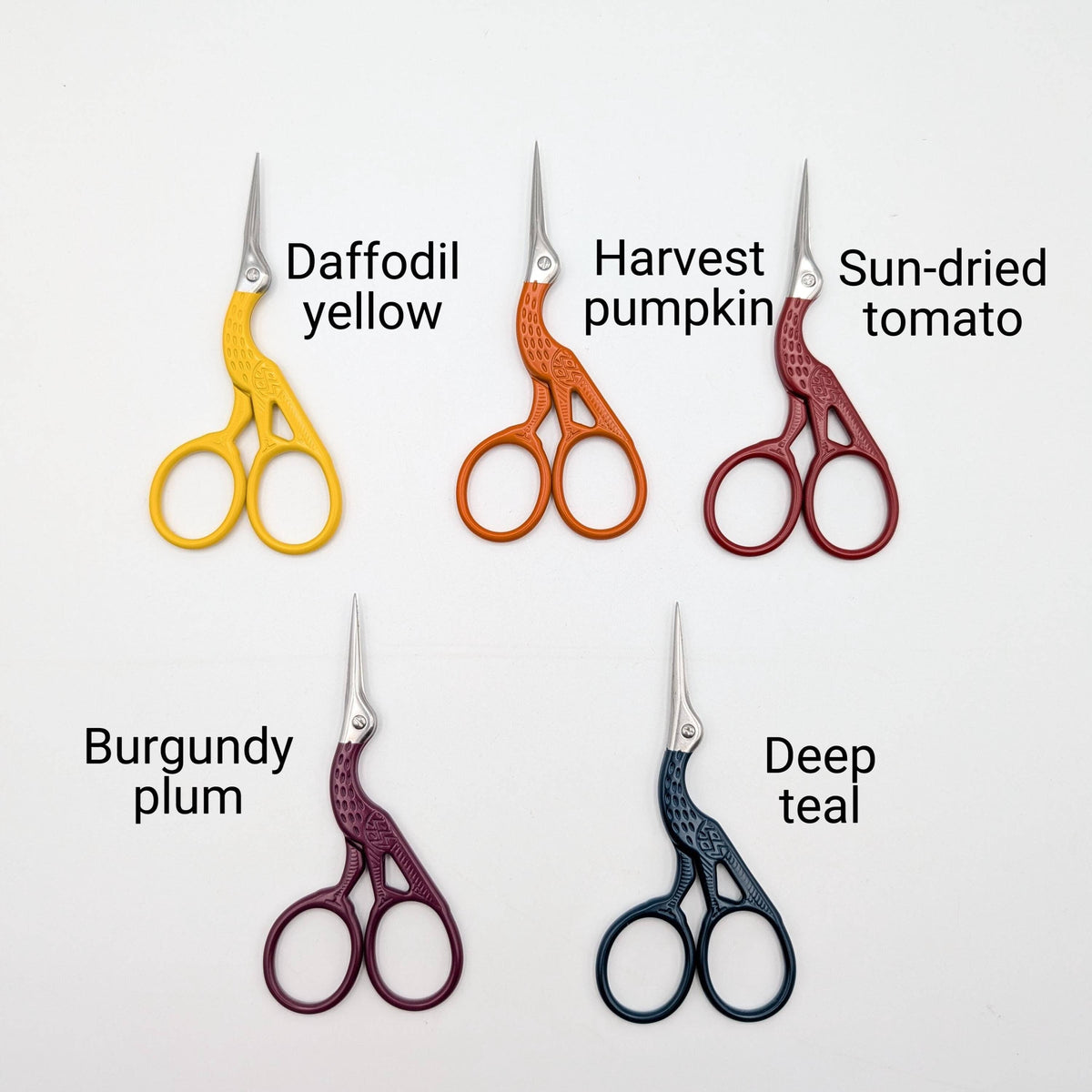 Stork Embroidery Scissors: Sun-dried tomato