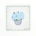 Blue Chinoiserie Pot w/ Blue Hydrangeas | Needlepoint Canvas
