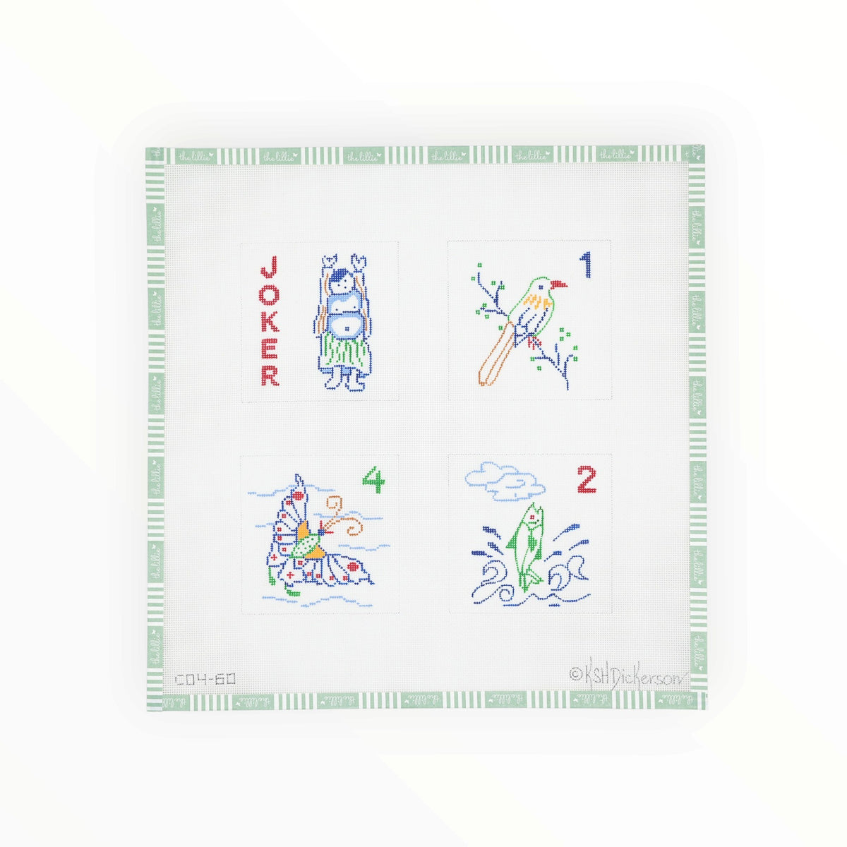 Set of 4 Coasters – Mahjong Tiles | Needlepoint Canvas