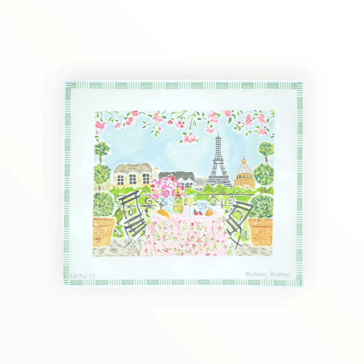 Paris Champagne Breakfast Table | Needlepoint Canvas