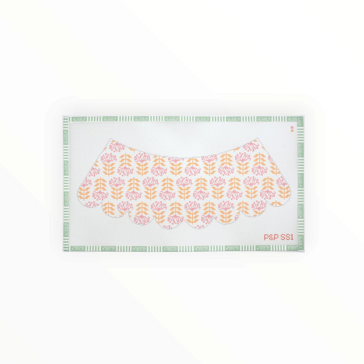 Blocked Begonia Lampshade needlepoint canvas by Penny & Penny
