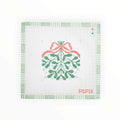 Red Bow Mistletoe Coaster needlepoint canvas by Penny & Penny