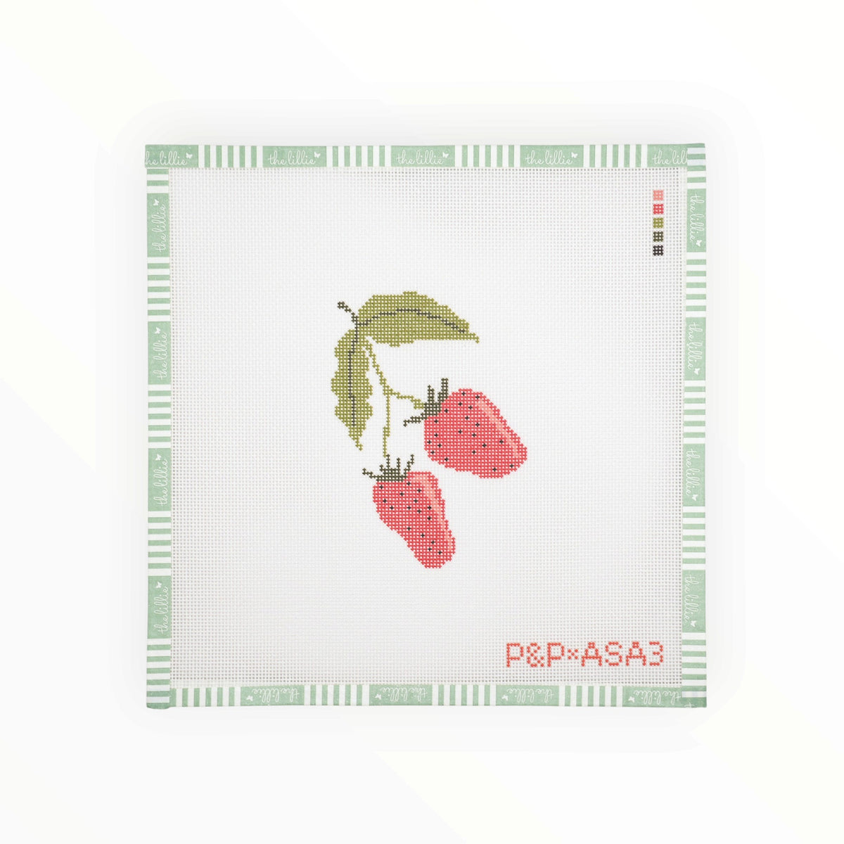 Sweet Strawberries needlepoint canvas by Penny & Penny