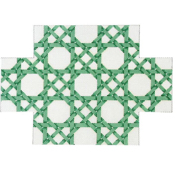 Sage Caning Pattern Brick Cover needlepoint canvas