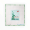 NYC Statue of Liberty Travel Stamp needlepoint canvas by Stitch Style, 18 mesh