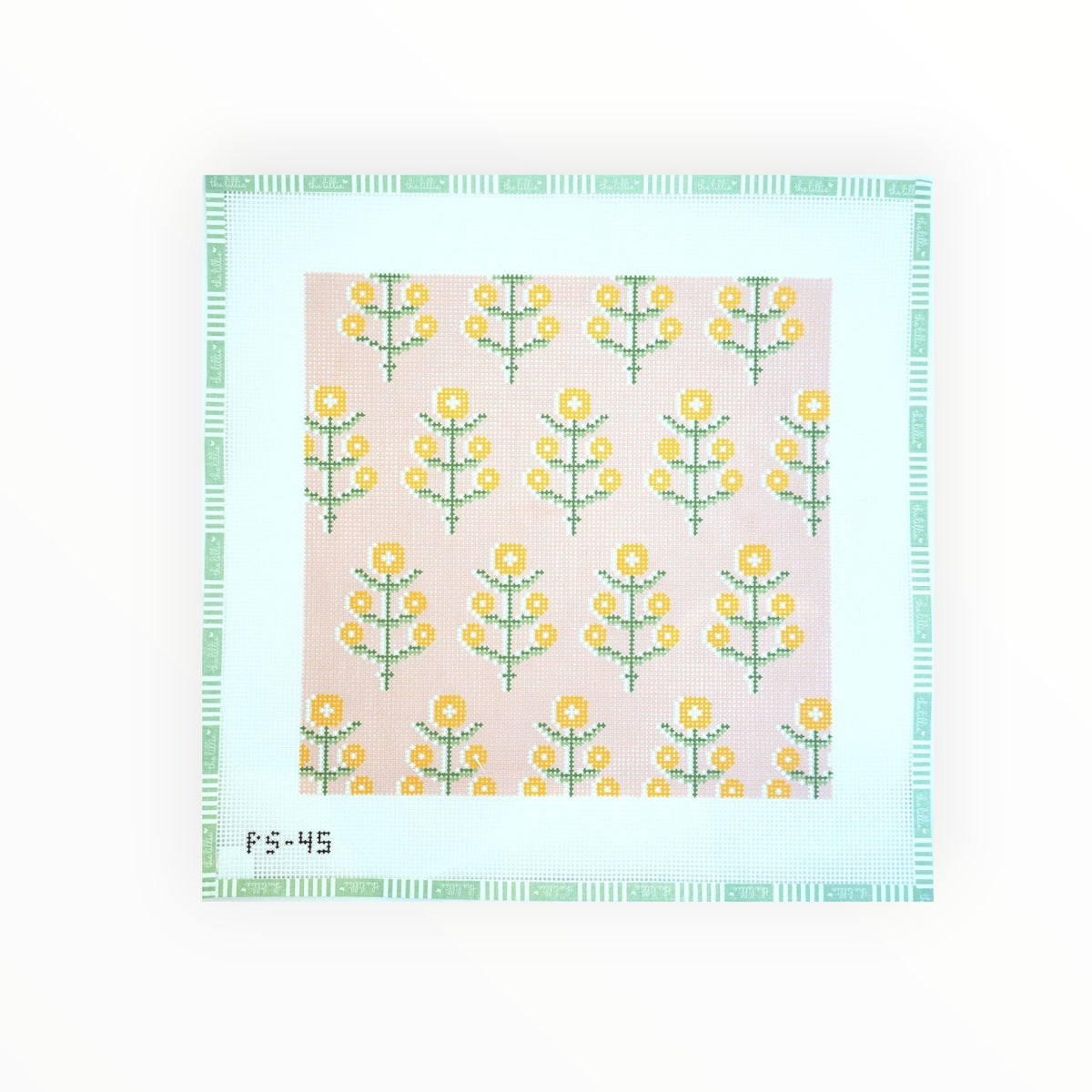 Block Print Pillow Pink and Orange | Needlepoint Canvas