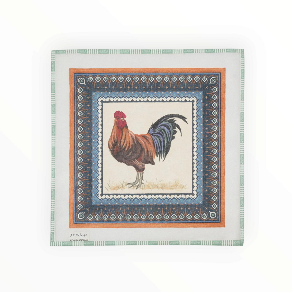 Rooster Dark Border | Needlepoint Canvas
