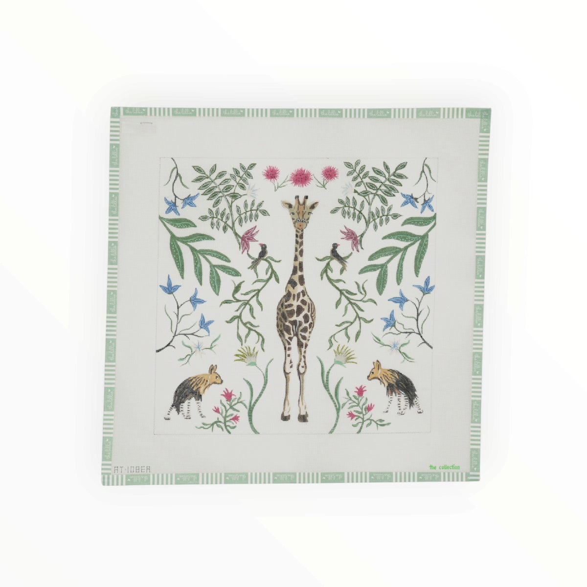 EA Giraffe with Botanicals | Needlepoint Canvas