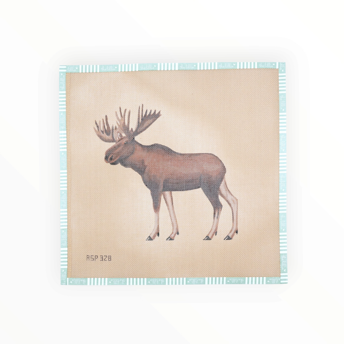 Bull Moose needlepoint canvas by Liz Goodrick-Dillon, 18 mesh